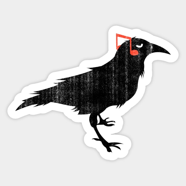 bird music vintage crow Sticker by teemarket